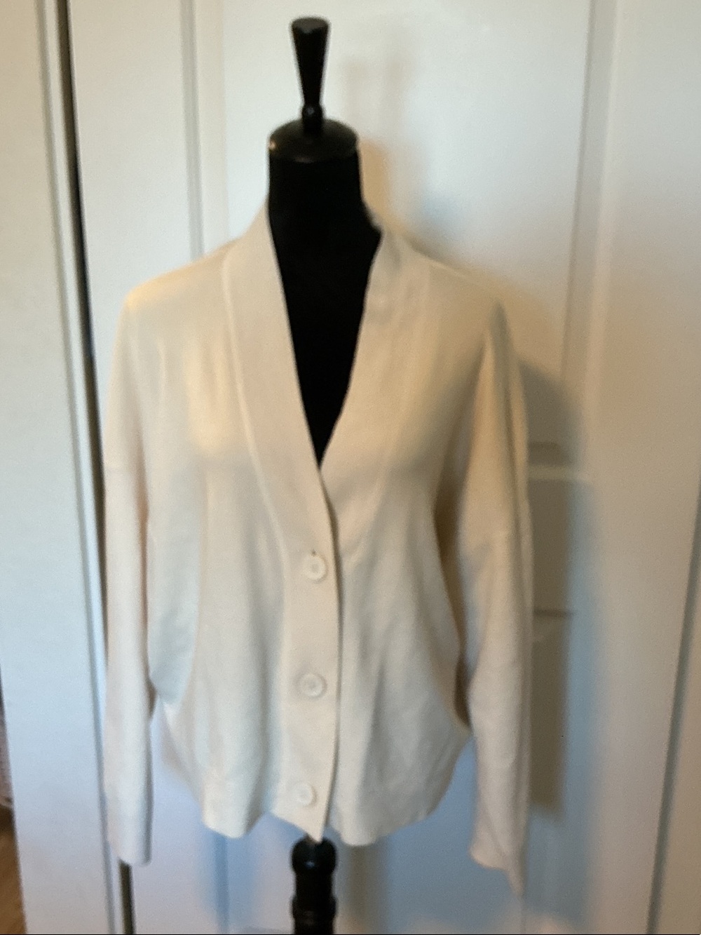 COS Women's Cream Button-Front Cardigan Sweater M